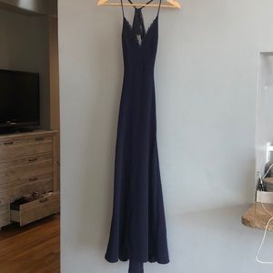 Navy dress, with a touch of lace. Perfect evening!